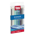 lápis de cor vibes - tons oceano - 12 cores + 1 lápis 6b - tris