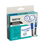 marcador de quadro branco recarregável - azul - caixa c/ 12un - bazze