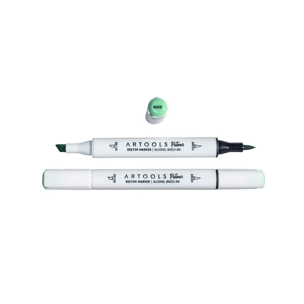 Marcador à Base de Álcool Pictom - Verde G213 - Caixa C/ 6 un - Artools - Imagem 2