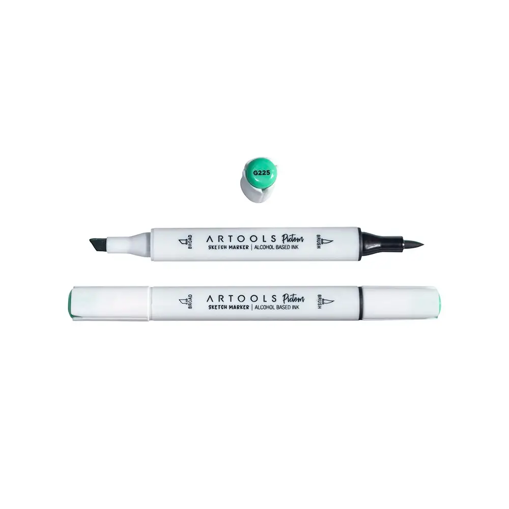 Marcador à Base de Álcool Pictom - Verde G225 - Caixa C/ 6 un - Artools - Imagem 2