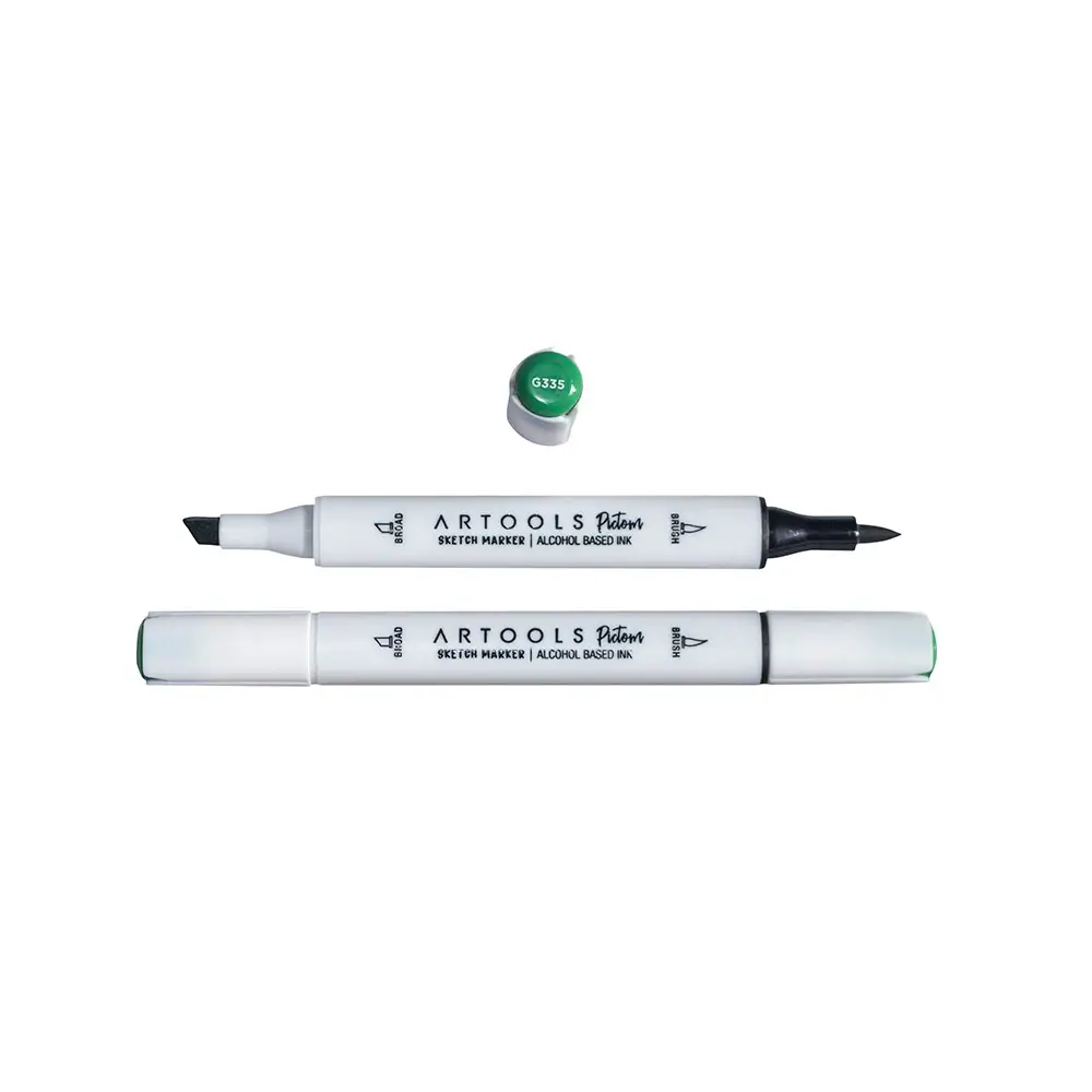 Marcador à Base de Álcool Pictom - Verde G335 - Caixa C/ 6 un - Artools - Imagem 2