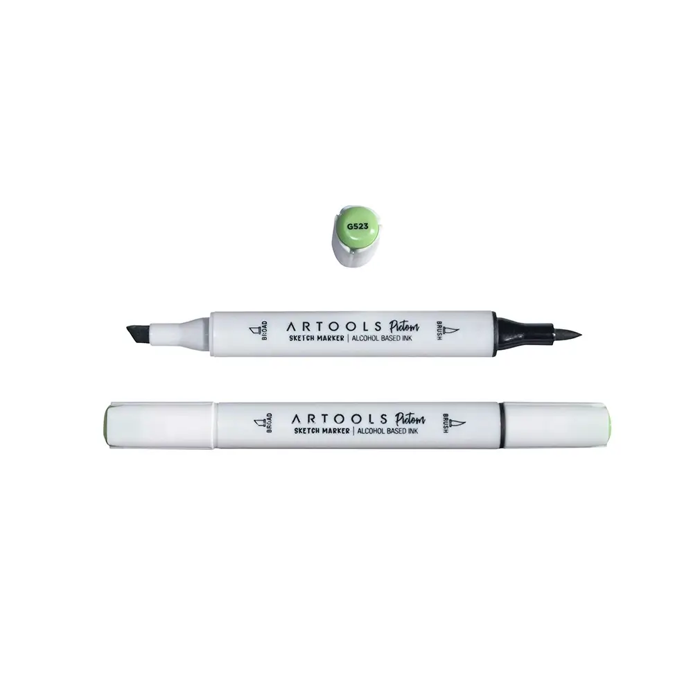 Marcador à Base de Álcool Pictom - Verde G523 - Caixa C/ 6 un - Artools - Imagem 2
