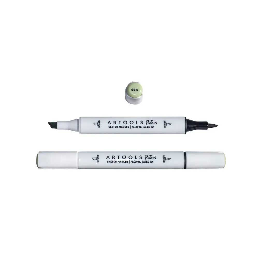 Marcador à Base de Álcool Pictom - Verde G611 - Caixa C/ 6 un - Artools - Imagem 2