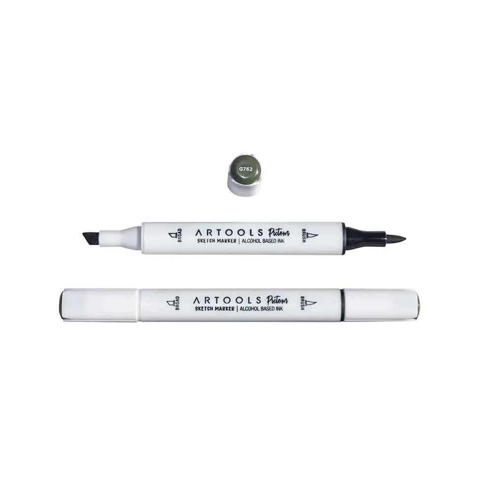 Marcador à Base de Álcool Pictom - Verde G762 - Caixa C/ 6 un - Artools - Imagem 2