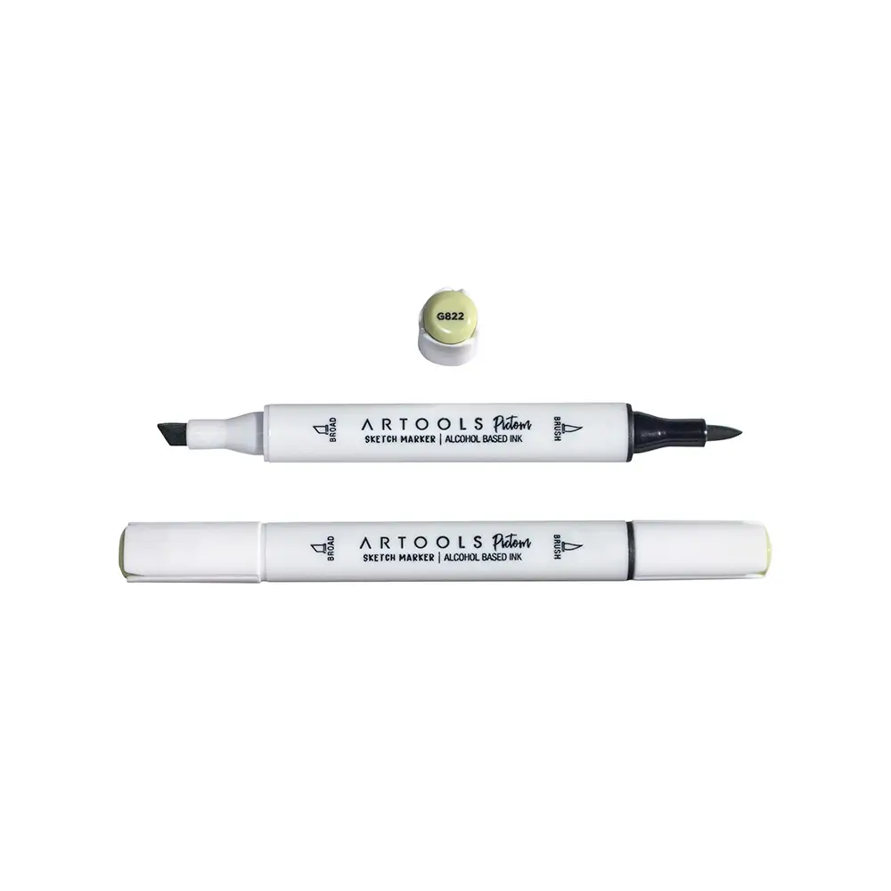 Marcador à Base de Álcool Pictom - Verde G822 - Caixa C/ 6 un - Artools - Imagem 2
