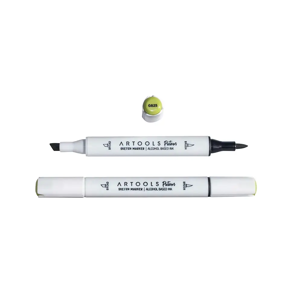 Marcador à Base de Álcool Pictom - Verde G825 - Caixa C/ 6 un - Artools - Imagem 2