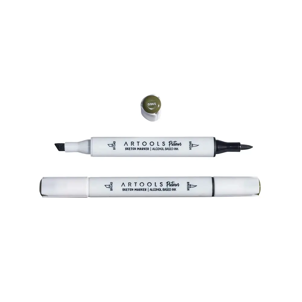 Marcador à Base de Álcool Pictom - Verde G965 - Caixa C/ 6 un - Artools - Imagem 2