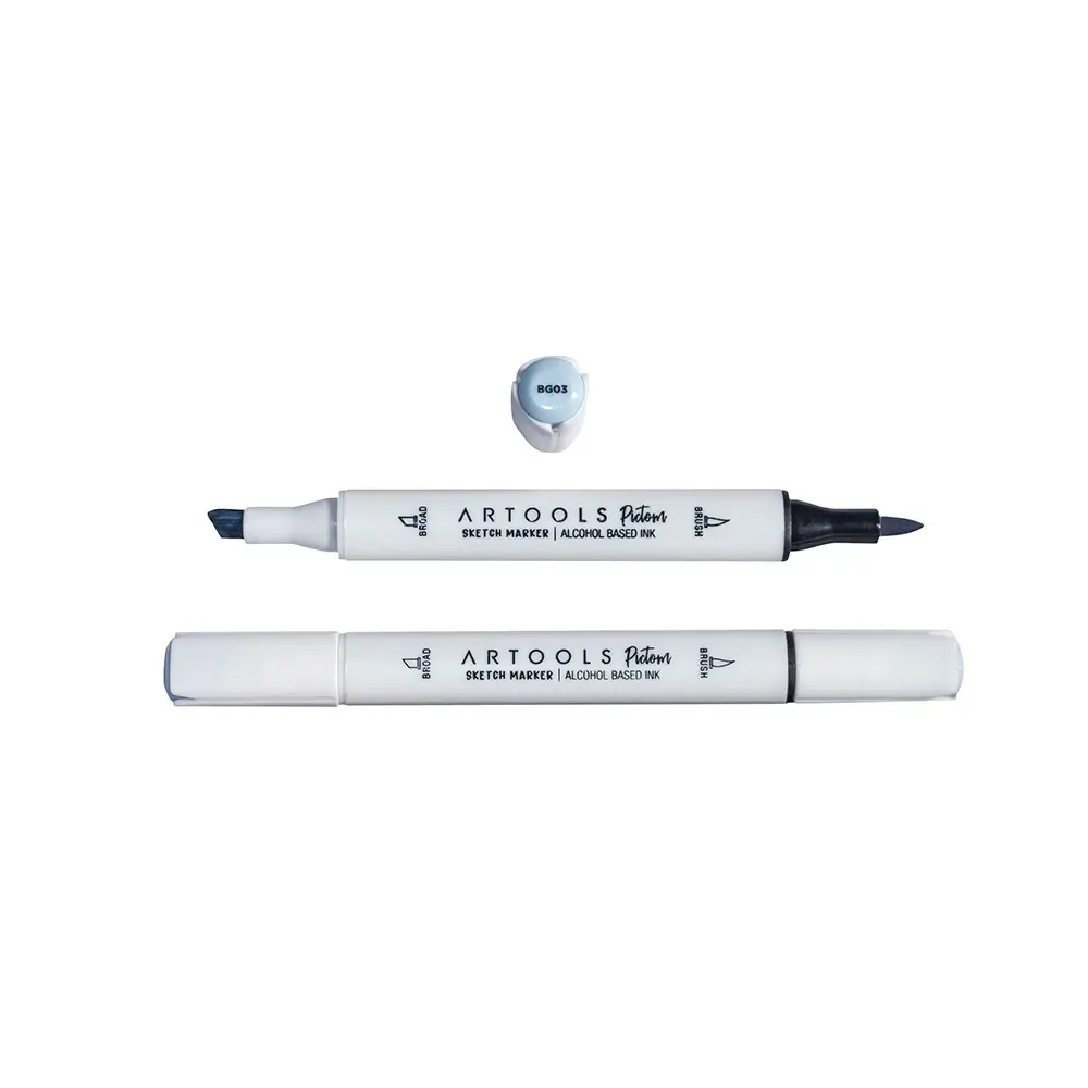 Marcador à Base de Álcool Pictom - Cinza BG03 - Caixa C/ 6 un - Artools - Imagem 2