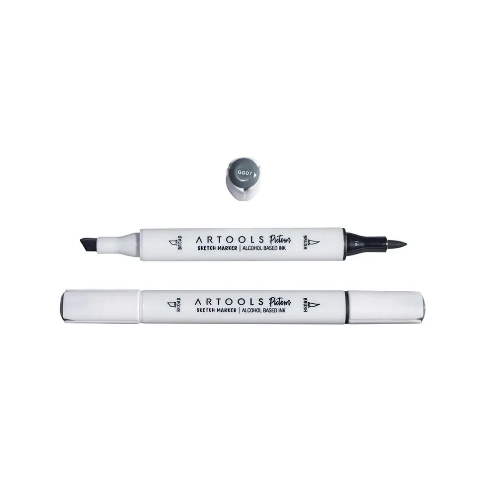 Marcador à Base de Álcool Pictom - Cinza GG07 - Caixa C/ 6 un - Artools - Imagem 2