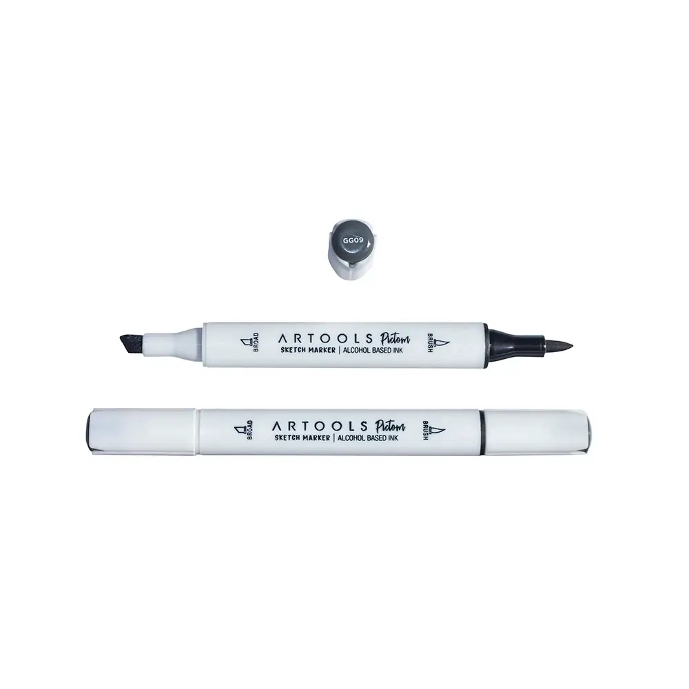 Marcador à Base de Álcool Pictom - Cinza GG09 - Caixa C/ 6 un - Artools - Imagem 2