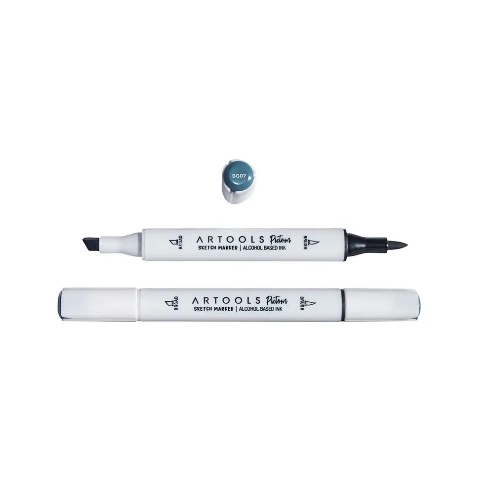 Marcador à Base de Álcool Pictom - Cinza BG07 - Caixa C/ 6 un - Artools - Imagem 2