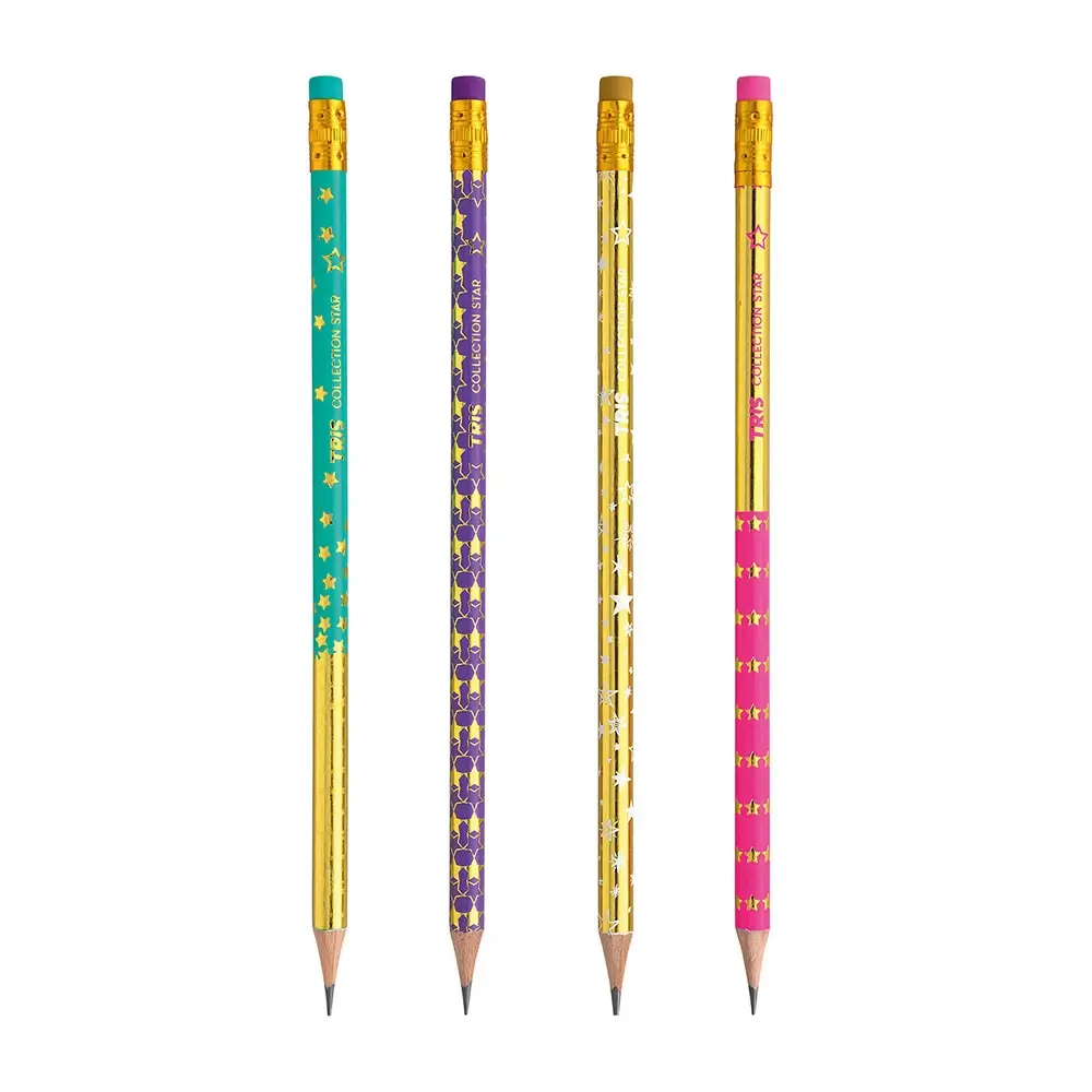 Lápis Preto Com Borracha - Collection Star - HB - Cart C/4 UN - Tris - Imagem 2