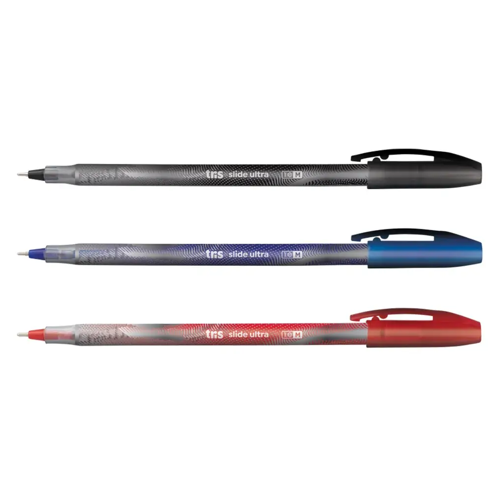 Caneta Esferográfica Slide Ultra - Cores Clássicas - 1.0mm - Cartela C/3un - Tris - Imagem 2