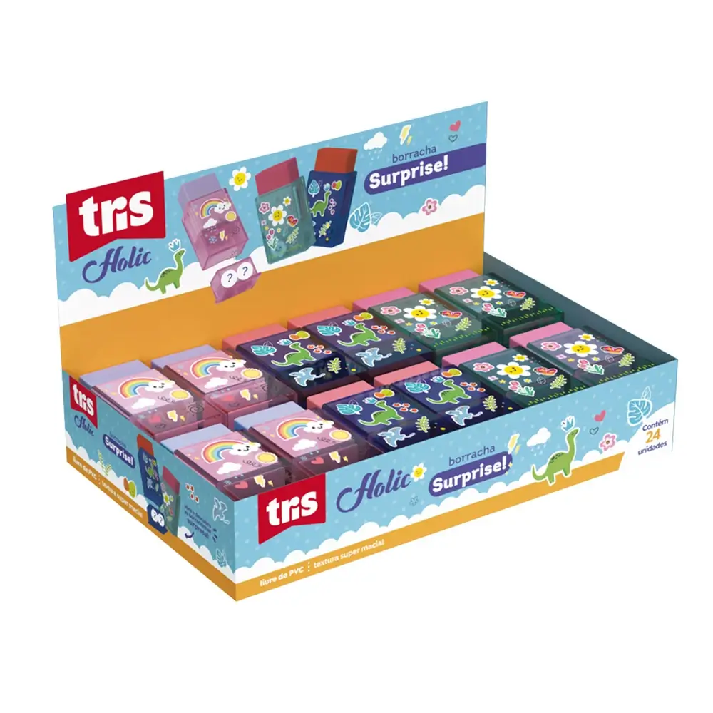 Borracha Surprise Holic Fofurices - Cores Sortidas - Display C/24 un - Tris - Imagem 1