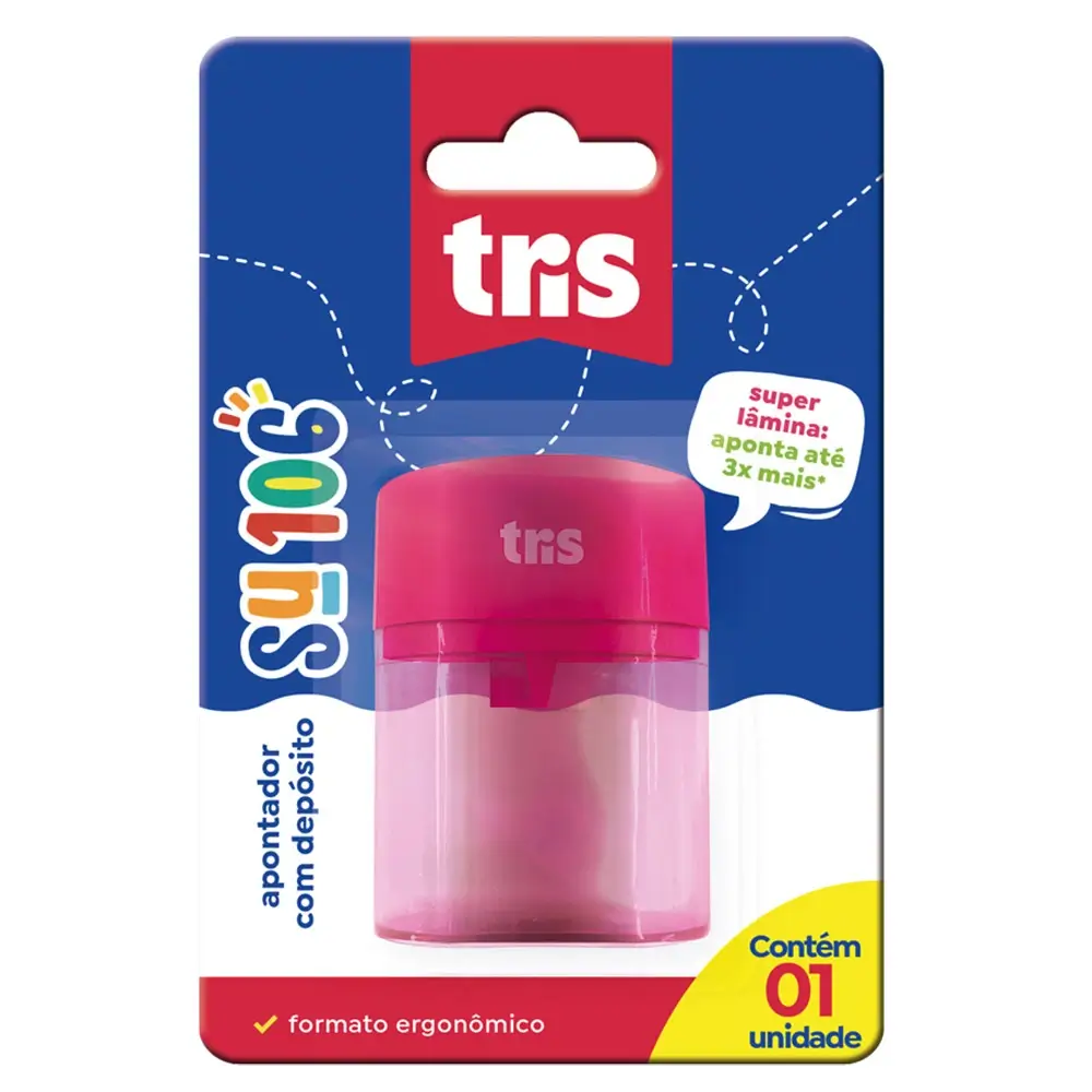 Apontador com Depósito Su106 - Cores Sortidas - Cartela C/1 un - Tris - Imagem 1