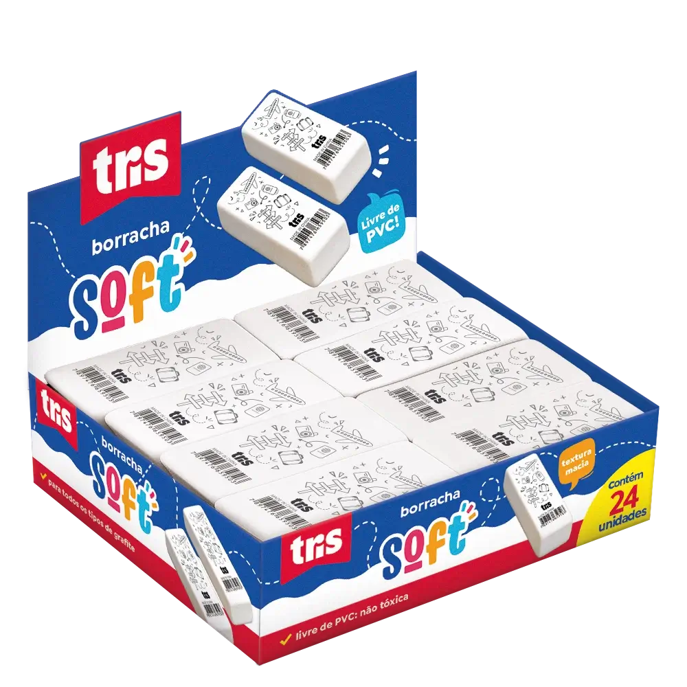 Borracha Soft - Branca - Display C/24 un - Tris - Imagem 1