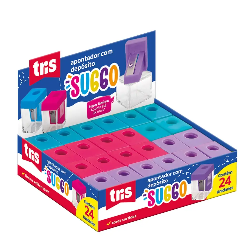 Apontador com Depósito Su660 - Cores Sortidas - Display C/24 un - Tris - Imagem 1