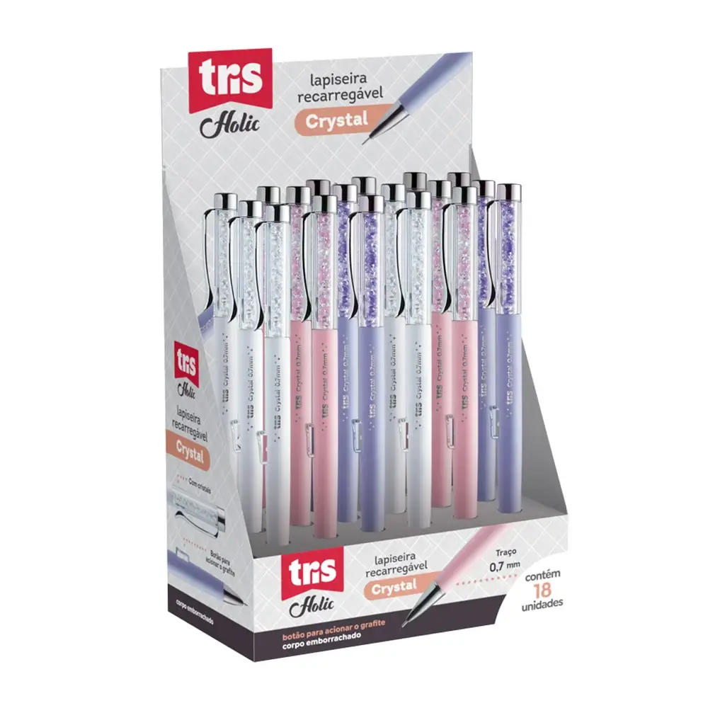 Lapiseira Crystal Holic Fancy - 0.7mm - Display C/18 un - Tris - Imagem 1