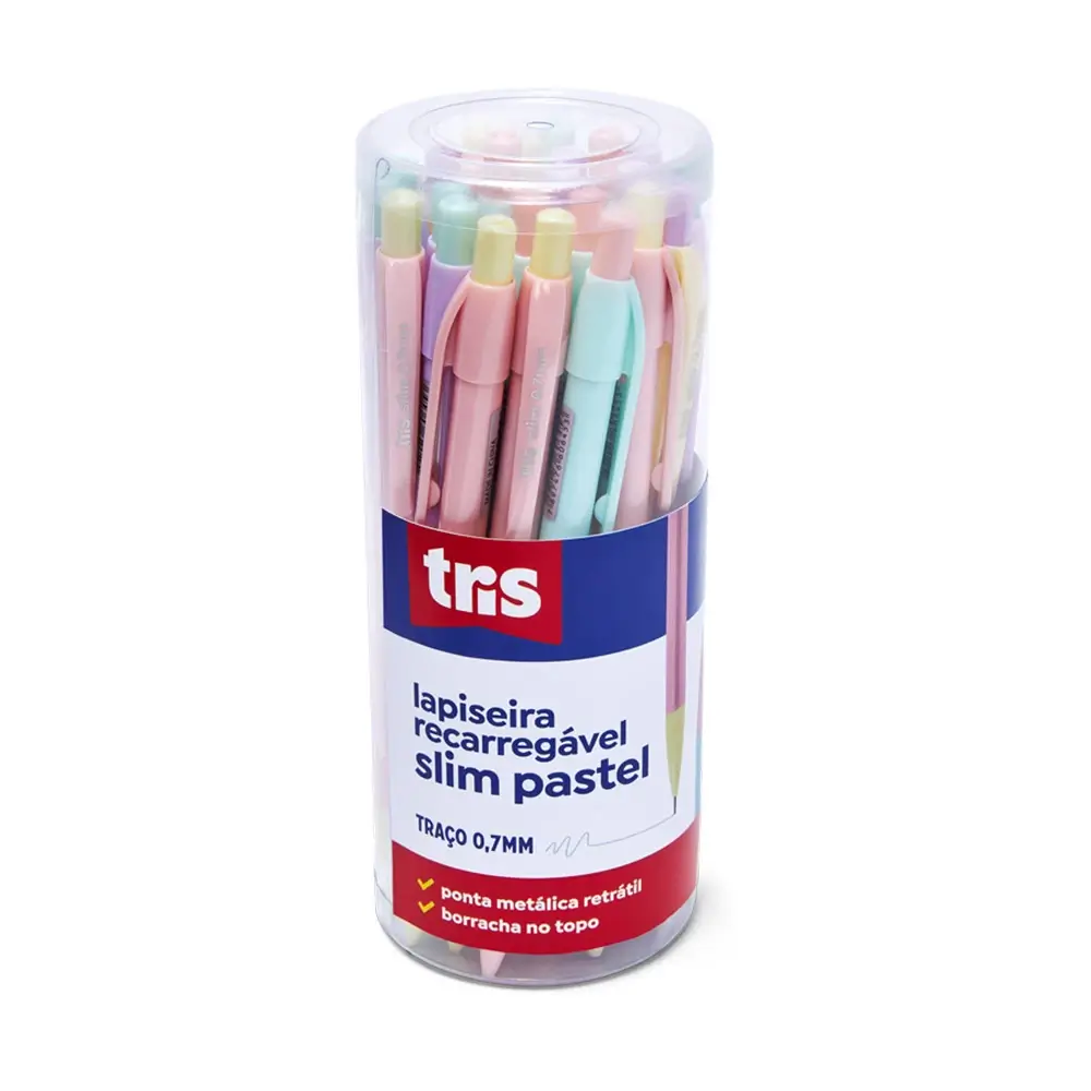 Lapiseira Slim Pastel - 0.7mm - Pote C/24 un - Tris - Imagem 1