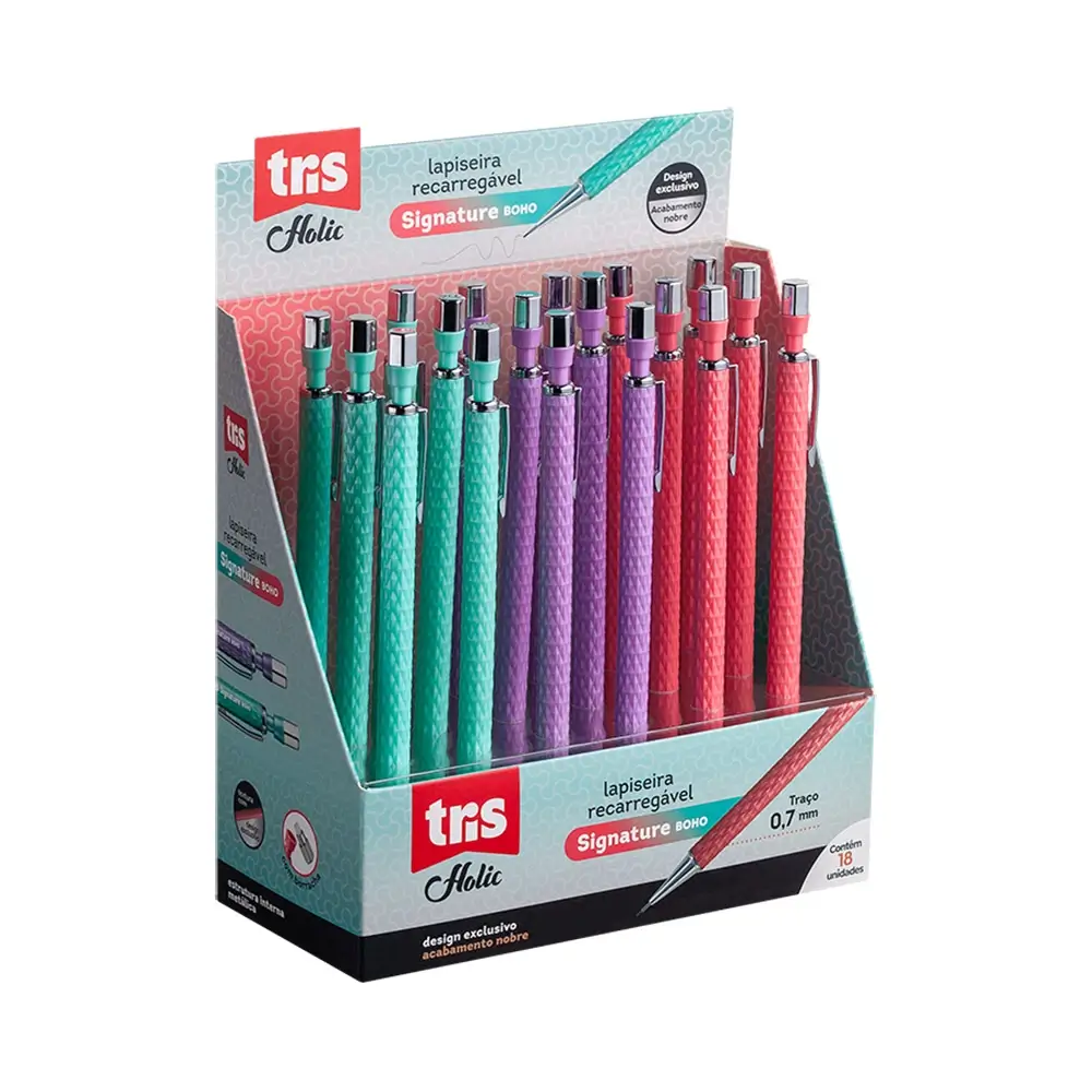 Lapiseira Signature Boho Holic Fancy - 0.7mm - Display C/18 un - Tris - Imagem 1