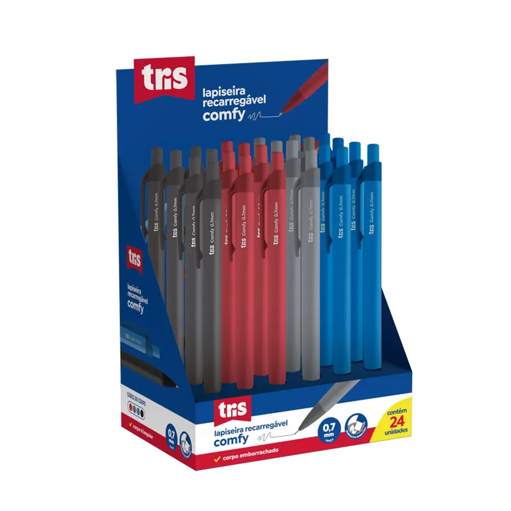 Lapiseira Comfy Clássica - 0.7mm - Display C/24 un - Tris - Imagem 1