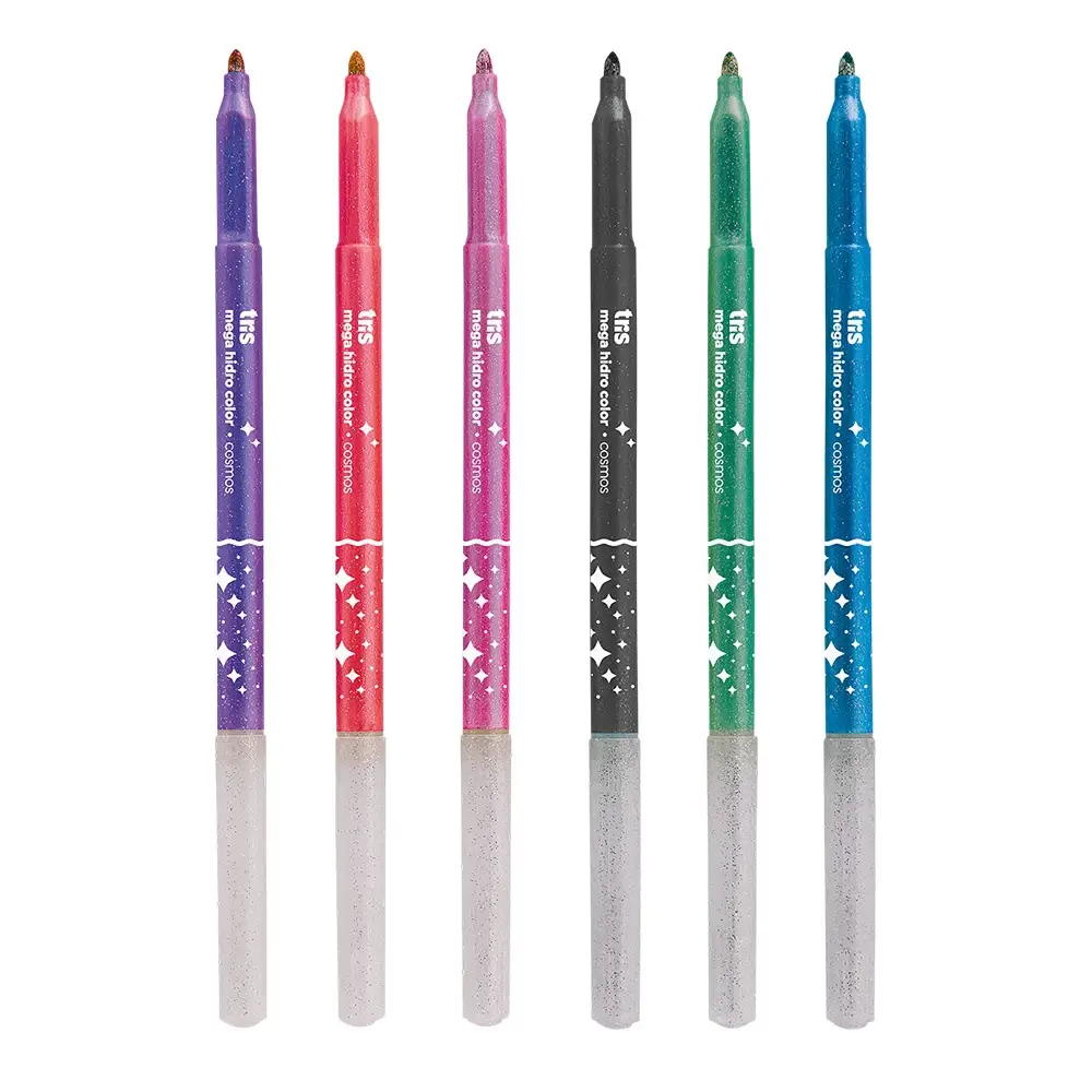 Hidrocor Ponta Fina Mega Hidro Color - Tons Cosmos Glitter - ConjuntoC/6 Cores - Tris - Imagem 2