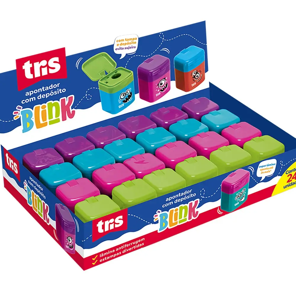 Apontador com Depósito Blink - Cores Sortidas - Display C/24 un - Tris - Imagem 1