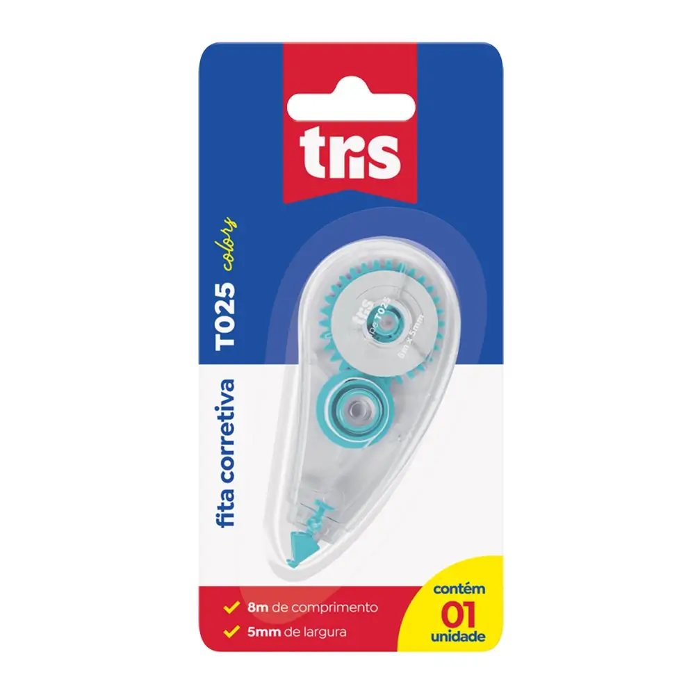Fita Corretiva T025 Colors - 8m x 5mm - Cartela C/1 un - Tris - Imagem 2