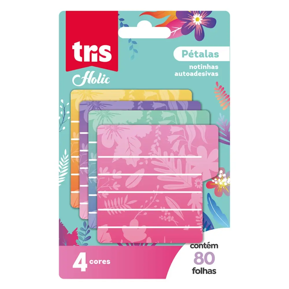 Notas Autoadesivas Pétala Holic Garden - Cartela C/80 Folhas - Tris - Imagem 1