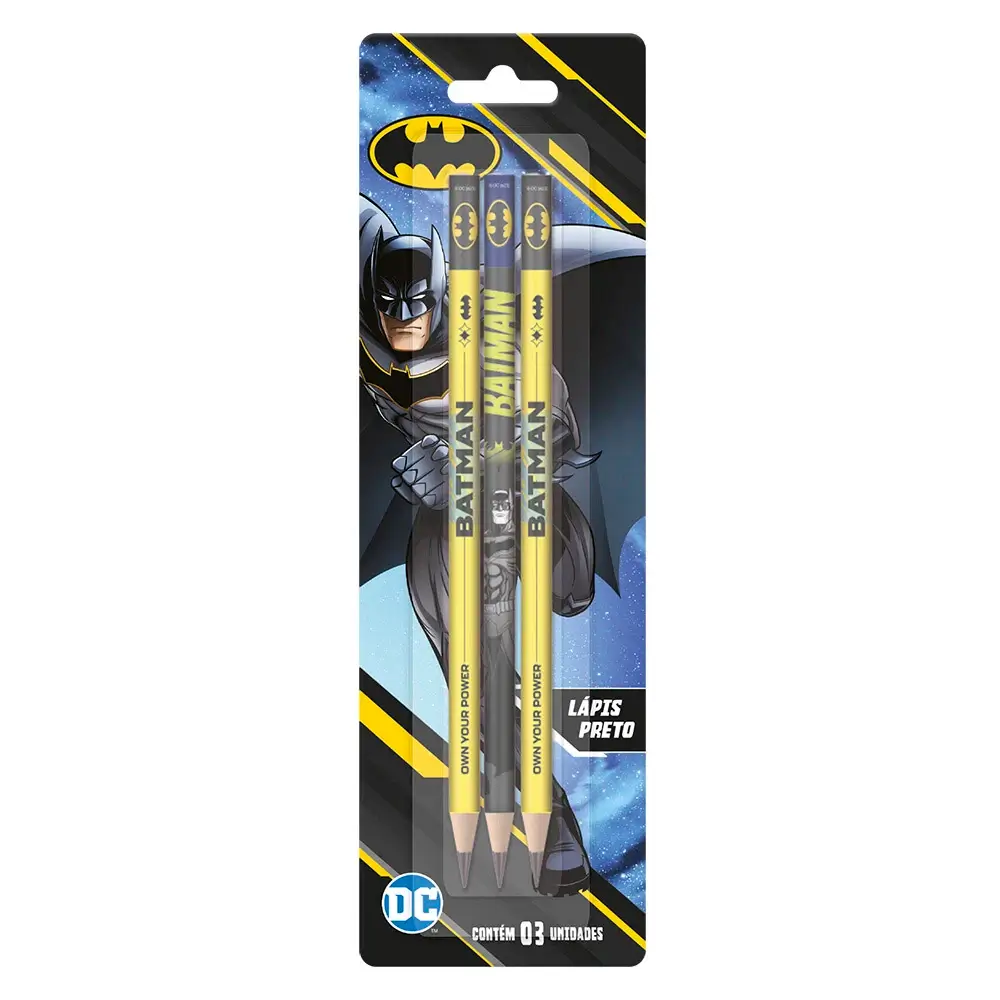 Lápis Preto - HB - Cartela C/3 un - Batman - Imagem 1