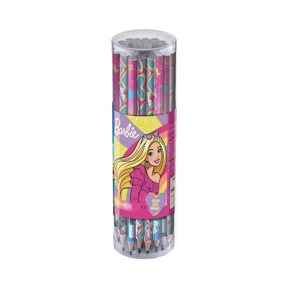 Lápis Preto - HB - Pote C/36 un - Barbie - Imagem 1