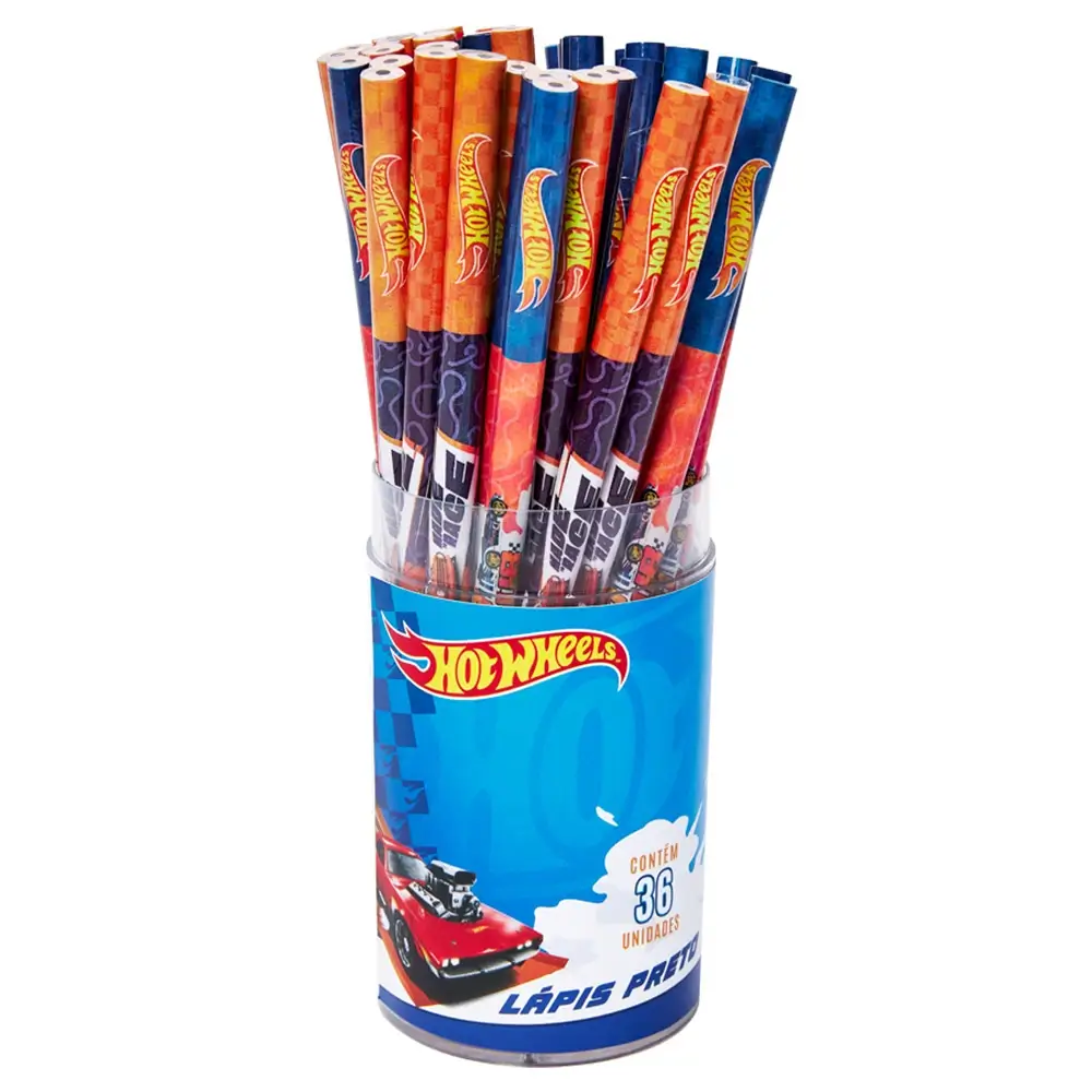 Lápis Preto - HB - Pote C/36 un - Hot Wheels - Imagem 1