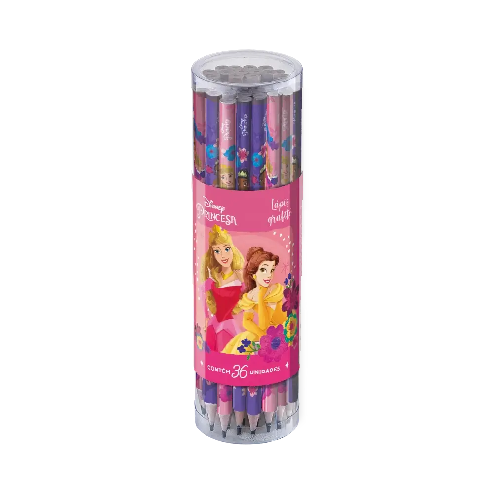 Lápis Preto - HB - Pote C/36 un - Princesas - Imagem 1