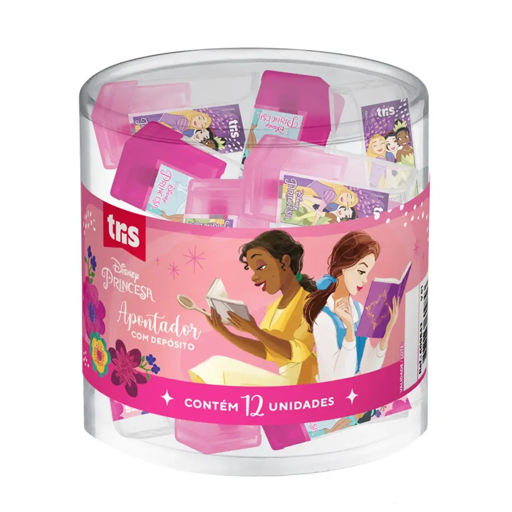 Apontador com Depósito - Pote C/12 un - Princesas - Imagem 1