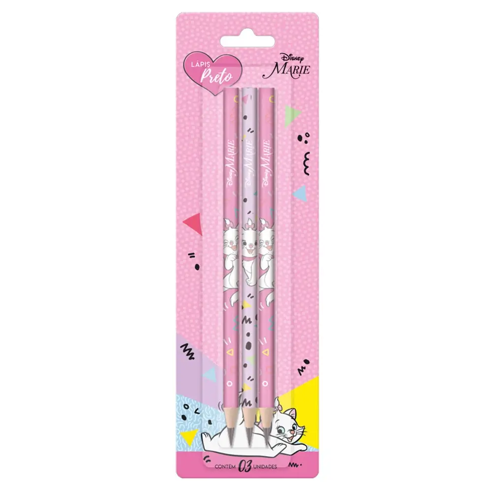 Lápis Preto - HB - Cartela C/3 un - Marie - Imagem 1