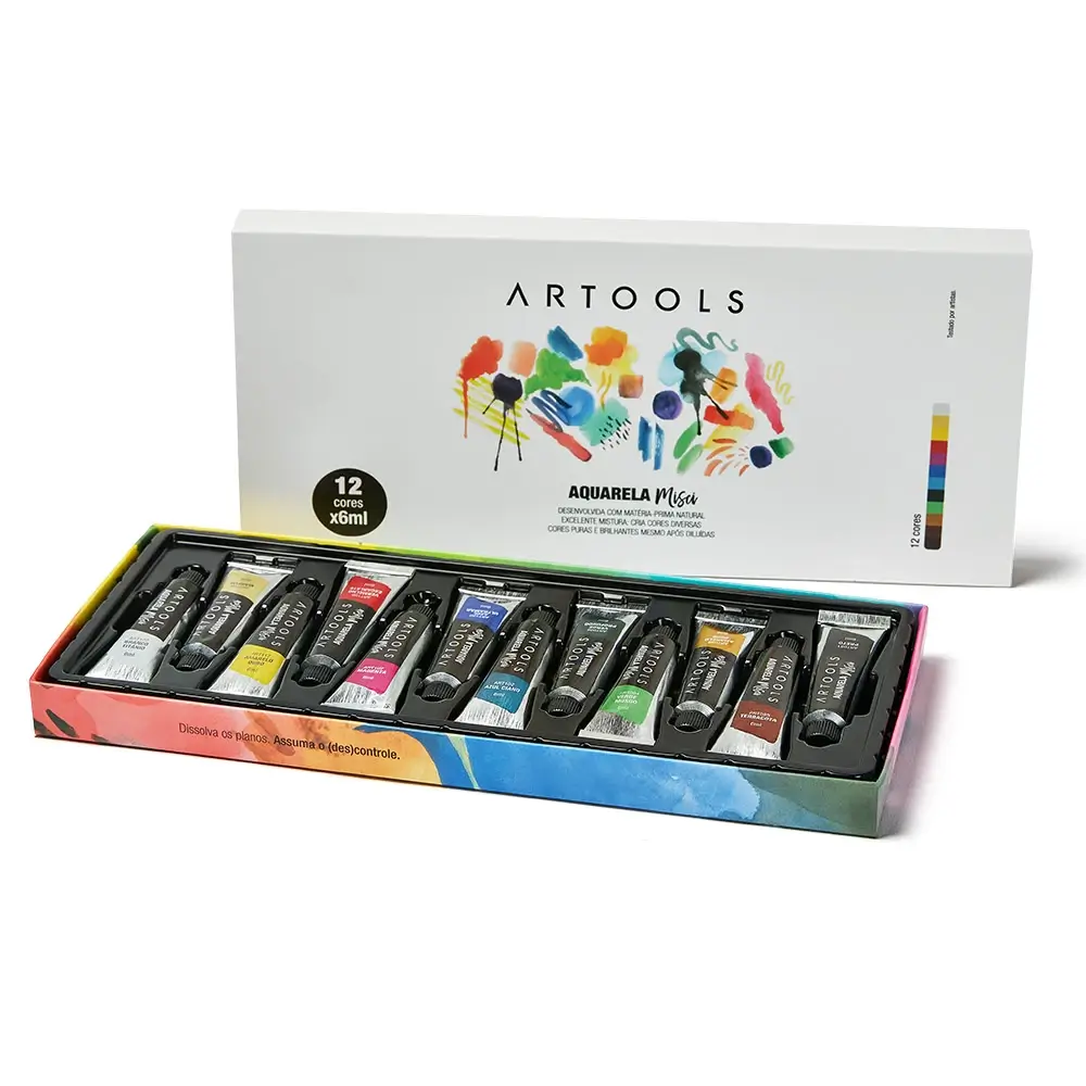 Aquarela Bisnaga Misci - 6ml - Conjunto C/12 cores - Artools - Imagem 2
