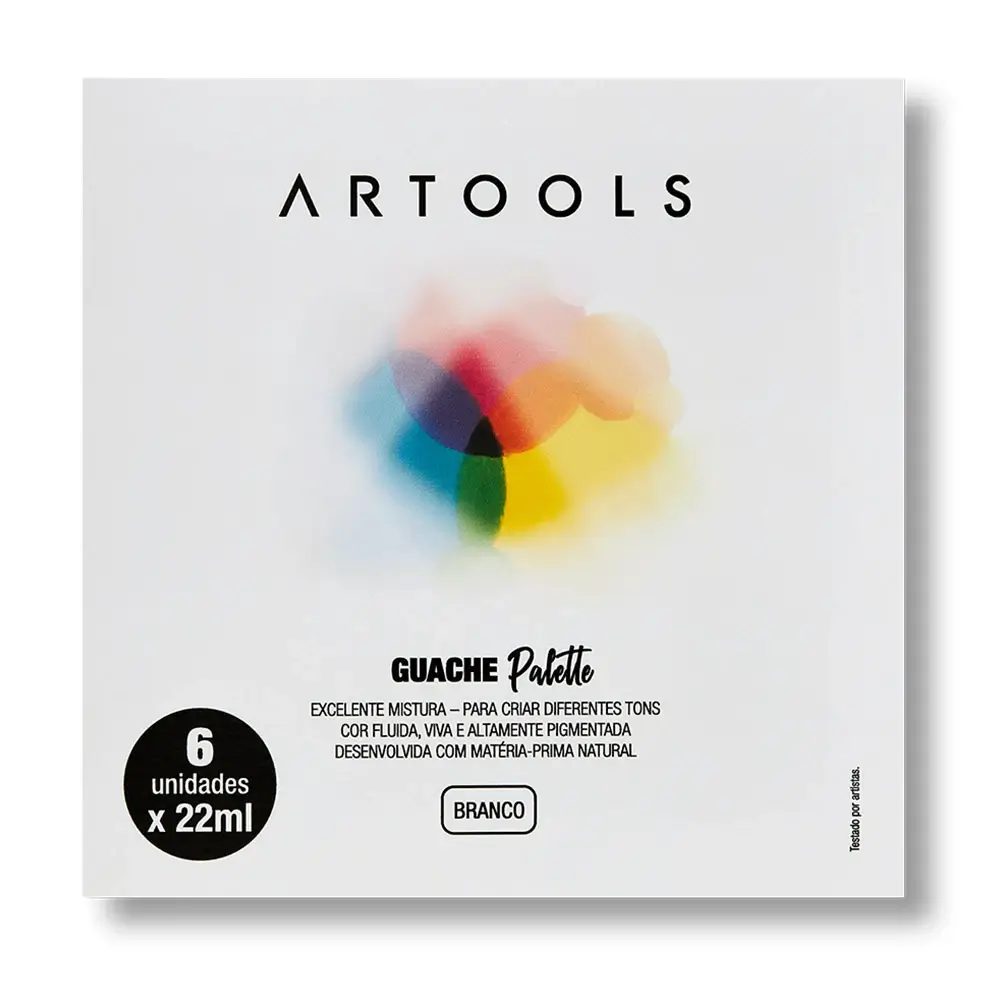 Guache Bisnaga Palette - 22ml - Branco - Caixa C/6 un - Artools - Imagem 1