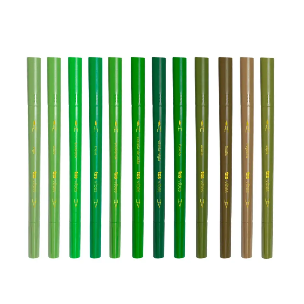 Hidrocor Ponta Dupla Pincel + Superfina Vibes Sketch - Botânico - 12 Cores - Tris - Imagem 2