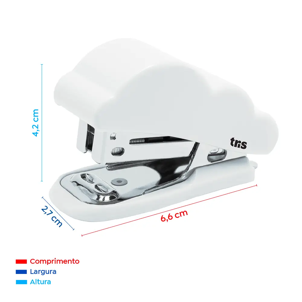 Grampeador Holic Dreamy - 26/6 - 20 Folhas - Plástico - Branco - CaixaC/1 un -Tris - Imagem 3