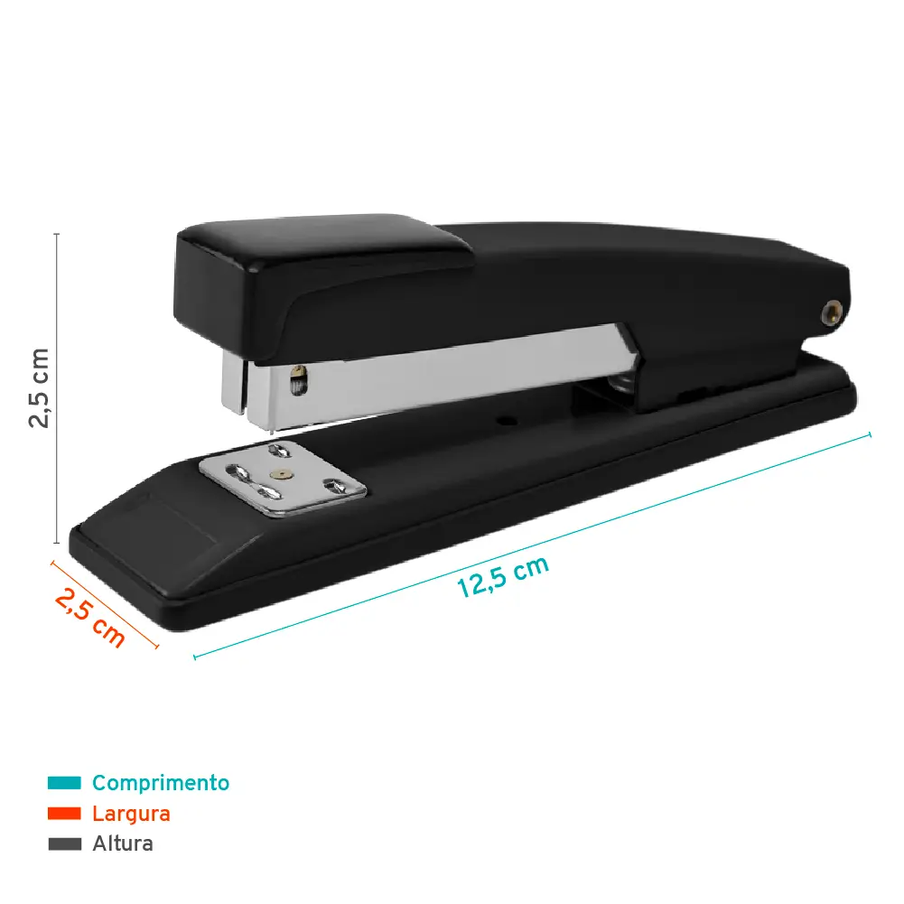 Grampeador B5945M - 26/6 - 25 Folhas - Metálico - Preto - Caixa C/1 un - Bazze - Imagem 3