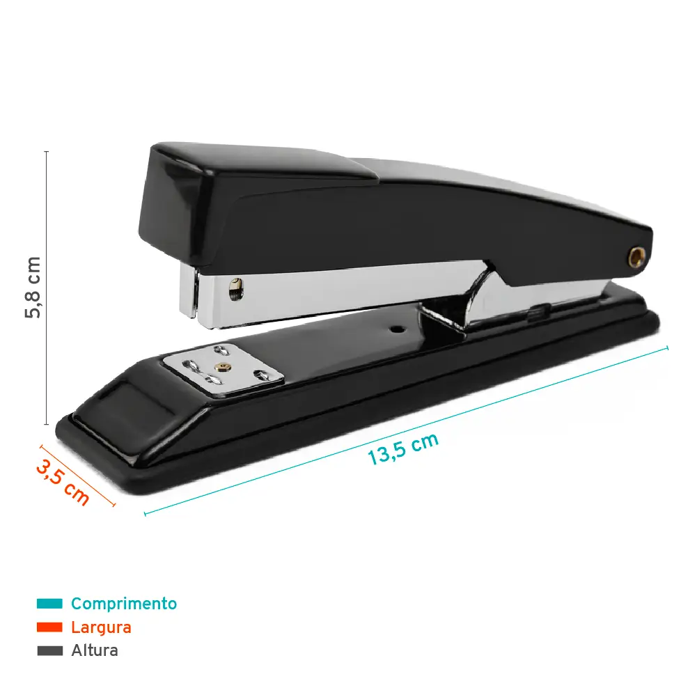 Grampeador B5945G - 26/6 - 30 Folhas - Metálico - Preto - Caixa C/1 un -Bazze - Imagem 3