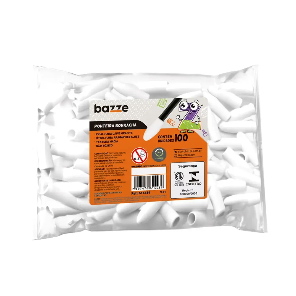 Ponteira Borracha - Pacote C/100 un - Bazze - Imagem 1