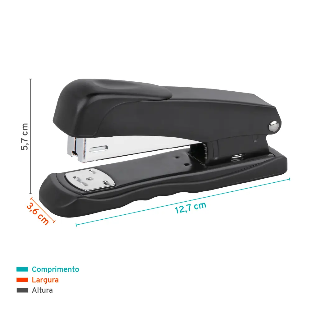 Grampeador B5316 - 26/6 - 30 Folhas - Metálico - Preto - Caixa C/1 un -Bazze - Imagem 3