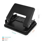 Perfurador B6220 - 2 Furros - 20 Folhas - Metálico - Preto - Caixa C/1 un - Bazze - Thumbnail 3