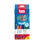 lápis de cor mega soft color - 12 cores + 1 lápis preto + 1 apontador + 1 borracha - tris