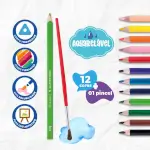 Lápis de Cor Mega Aquarell - 12 Cores + 1 Pincel - Tris - Thumbnail 3
