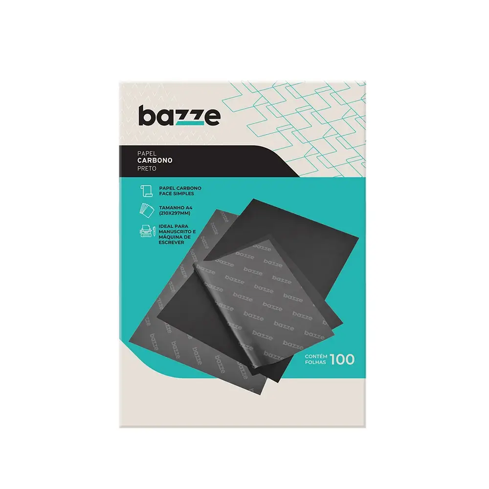 Carbono Papel Preto - A4 - Caixa C/100 Folhas - Bazze - Imagem 1