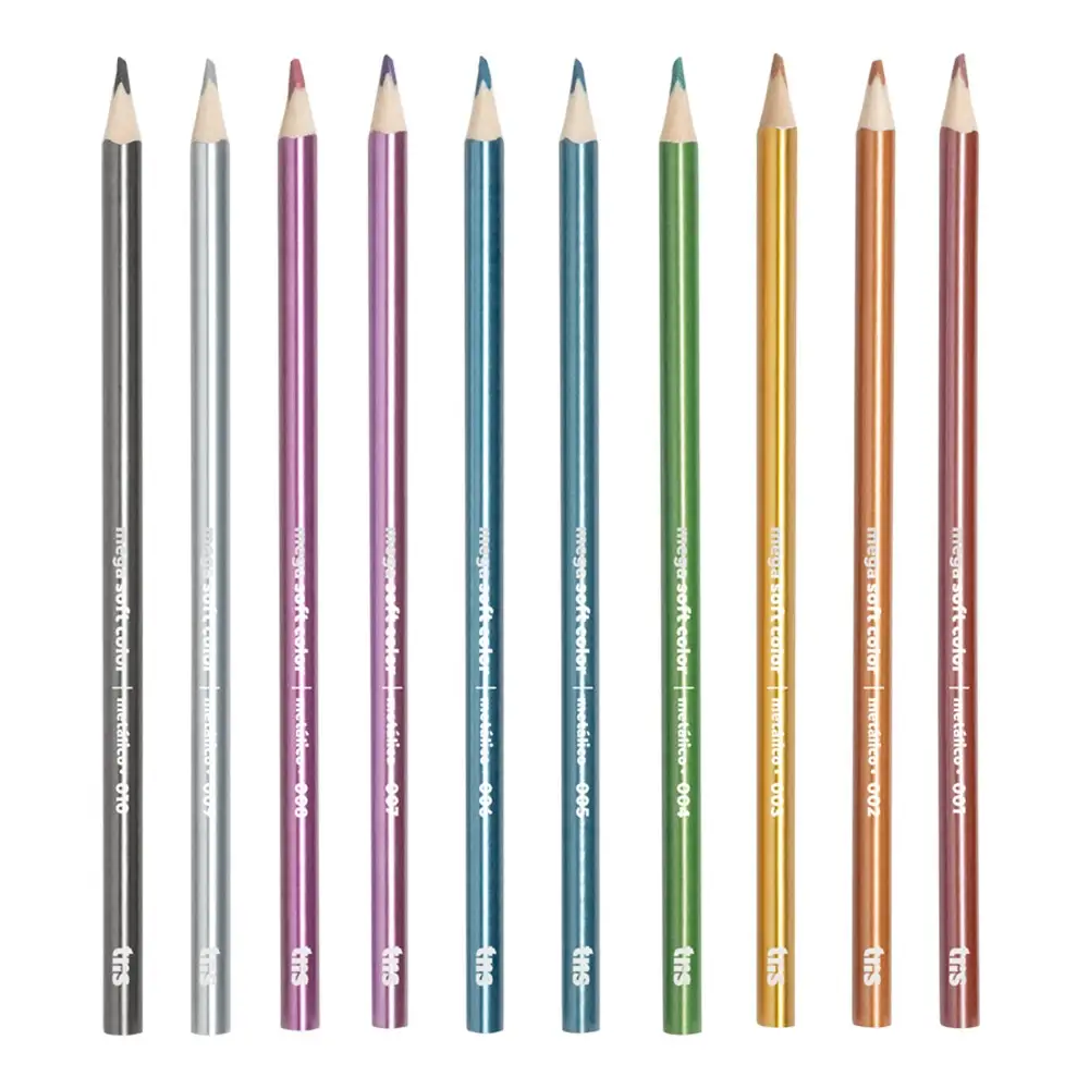 Lápis de Cor Mega Soft Color - Tons Metálicos - 10 Cores - Tris - Imagem 2
