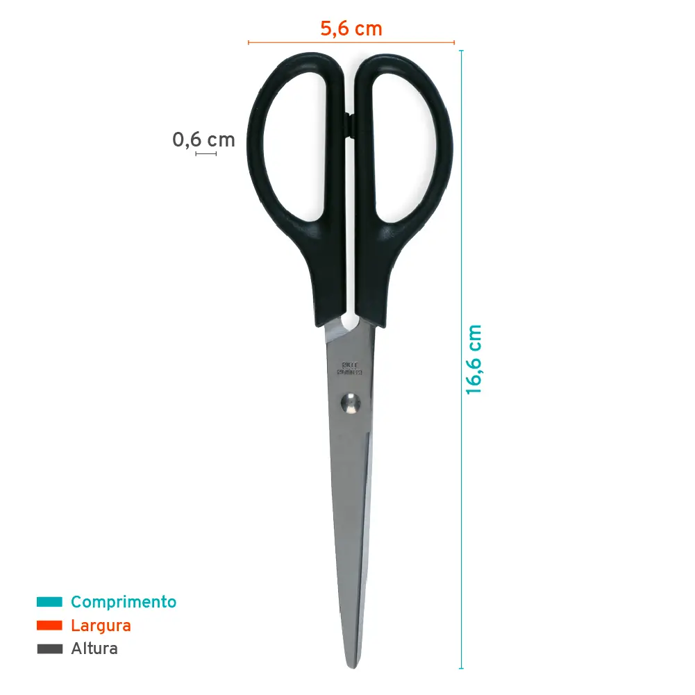 Tesoura Multiuso B7201 - 17cm - Preto - Cartela C/1 un - Bazze - Imagem 3