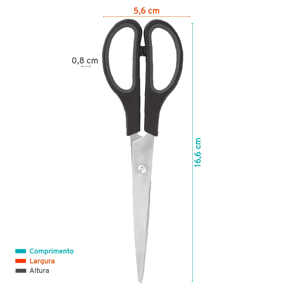 Tesoura Multiuso B7208 - 21cm - Preto - Cartela C/1 un - Bazze - Imagem 3